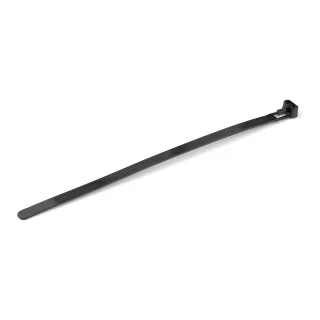Startech 20cm(8") Reusable Cable Ties, 7mm(1/4") wide, 50mm(1-7/8") Bundle Dia. 22kg(50lb) Tensile Strength, Releasable Nylon Ties, Indoor/Outdoor, 94V-2/UL Listed, 100 Pack, Black - Nylon 66 Plastic - TAA (CBMZTRB8BK)