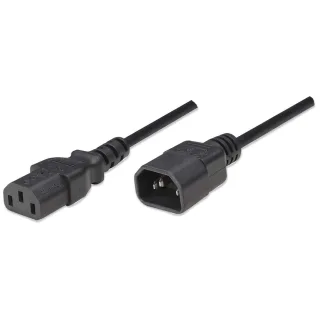 Manhattan 301152 Power Cable/Cord Monitor/CPU- C14/C13 M/F Kettle Lead 1.8M Black
