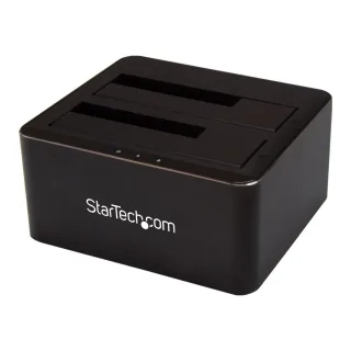 Startech Dual-Bay USB 3.0 to SATA Hard Drive Docking Station, USB Hard Drive Dock, External 2.53.5 SATA IIIIII, SSDHDD Docking Station, Hot-Swap Hard Drive Bays - Top-Loading - HDD docking station - bays: 2 - 2.5", 3.5" - SATA 6Gb/s - USB 3.0 - black - for P/N: SVA12M5NA