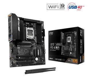 ASRock X870 Pro-A WiFi AMD AM5 Socket Motherboard, ATX, 4x DDR5 Slots, 3x M.2 Sockets, 2.5GbE LAN, Wi-Fi 7, 1x HDMI Port / 2x USB-C (USB4)
