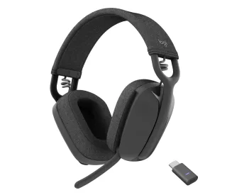 Logitech Zone Vibe Wireless - Headset - full size - Bluetooth - wireless - USB-C via Bluetooth adapter - graphite - Certified for Microsoft Teams