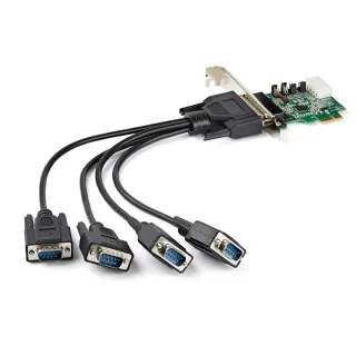 Startech 4-port PCI Express RS232 Serial Adapter Card, PCIe RS232 Serial Host Controller Card, PCIe to Serial DB9 Card, 16950 UART, Desktop Expansion Card, Windows, macOS, Linux - Full/Low-Profile Brackets (PEX4S953) - Serial adapter - PCI Express x1 - RS-232 x 4