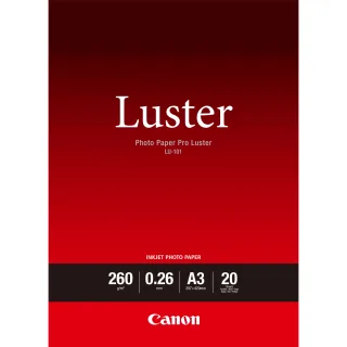 Canon Photo Paper Pro Luster LU-101 - Luster - 260 micron - A3 (297 x 420 mm) - 260 g/m² - 20 sheet(s) photo paper - for PIXMA PRO-1, PRO-10, PRO-100