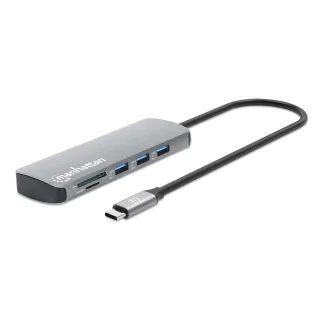 Manhattan 190459 USB-C Dock/Hub/Reader 7-PORT-ENET/HDMI/USB-A(X2)/USB-C