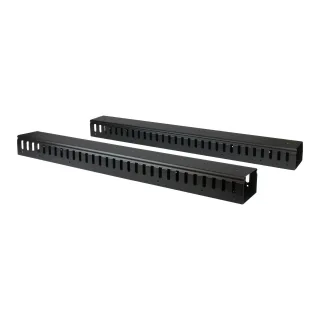Startech Vertical Cable Organizer with Finger Ducts - Vertical Cable Management Panel - Rack-Mount Cable Raceway - 0U - 6 ft. (CMVER40UF) - Cable organizer - 1.83 m - black - 40U - for P/N: RK2537BKM, RK4242BK24, RK4242BK30
