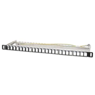 Intellinet 721011 Blank Patch Panel 24-PORT- 0.5U Black