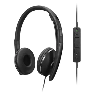 Lenovo Gen 2 - Headset - on-ear - wired - USB-C - black - Certified for Microsoft Teams