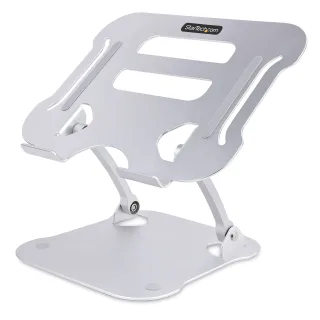 Startech Laptop Stand for Desk, Ergonomic Laptop Stand Adjustable Height, Aluminum, Portable, Supports up to 22lb (10kg), Foldable Laptop Holder for Desk - Angled Notebook Computer Riser/Lift (ADJ-LAPTOP-RISER) - Notebook stand - desk mountable - silver - for P/N: PRIVSCNLT15, PRIVSCNMAC13, PRIVSCNMAC15
