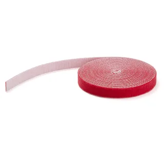 Startech 100ft Hook and Loop Roll, Cut-to-Size Reusable Cable Ties, Bulk Industrial Wire Fastener Tape /Adjustable Fabric Wraps Red / Resuable Self Gripping Cable Management Straps - Adjustable Loop Ties (HKLP100RD)