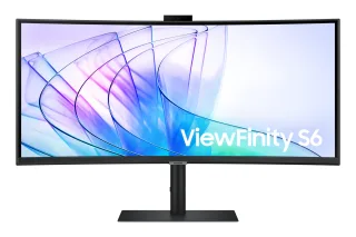 Samsung ViewFinity S6 S34C652VAU - S65VC Series - LED monitor - curved - 34" - 3440 x 1440 UWQHD @ 100 Hz - VA - 350 cd/m² - 3000:1 - HDR10 - 5 ms - HDMI, DisplayPort, USB-C - speakers - black
