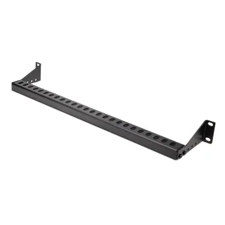 Startech 1U Rack Mountable Cable Lacing Bar w/Adjustable Depth, Cable Support Guide For Organized 19" Racks/Cabinets, Horizontal Cable Guide For Patch Panels/Switches/PDUs - Rack cable management lacing bar (horizontal) - black - 1U - 19