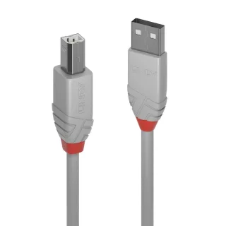 Lindy 36681 0.5M USB 2.0 Type a to B Cable Anthra Line Grey