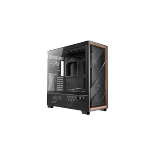 Antec FLUX PRO Black/Walnut Wood Full Tower Gaming PC Case, 4mm Tempered Glass Side Panel, Multi-Directional Airflow, 6 Pre-Installed PWM Fans, USB-C 10Gbps, 2 x USB 3.0, E-ATX, ATX, Micro-ATX and Mini-ITX Compatible