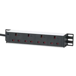 Intellinet 715621 10" PDU 1U 4-WAY UK AC Plugs- Plugs-indicator Light