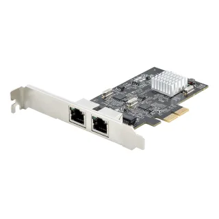 Startech 2-Port 2.5Gbps NBASE-T PCIe Network Card, Intel I225-V, Dual-Port Computer Network Card, Multi-Gigabit NIC, PCI Express Server LAN Card, Desktop Ethernet Interface - Network adapter - PCIe 2.0 x2 low profile - 10M/100M/1G/2.5 Gigabit Ethernet x 2 - black