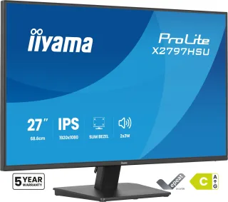 iiyama ProLite X2797HSU-B1 - LED monitor - 27" - 1920 x 1080 Full HD (1080p) @ 120 Hz - IPS - 350 cd/m² - 1500:1 - 4 ms - HDMI, DisplayPort - speakers - matte black
