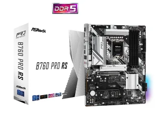 ASRock B760 PRO RS Intel 1700 Socket Motherboard, ATX, 4x DDR5 Slots, 3x M.2 Sockets, Fitted I/O Shield, 2.5GbE LAN, 1x DisplayPort / 1x HDMI Port