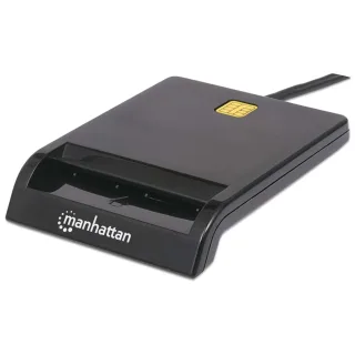 Manhattan 102049 USB-A Contact Smart Card Reader -External Black