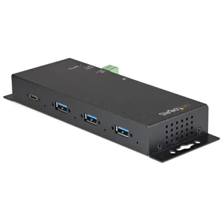 Startech 4 Port USB C Hub 10Gbps - Metal Industrial USB 3.2/3.1 Gen 2 Type-C Hub - 3A/1C - USB-C or USB-A Host - Mountable - ESD/Surge (HB31C3A1CME)