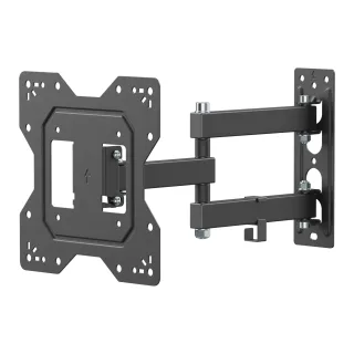 Display wall arm mount - fits display 20 to 50" with VESA sizes up to 200 x 200 - 3 degree tilt up, 10 degree tilt down - reach from wall 56 to 378 mm - thumbscrews - swl 25 kg - black