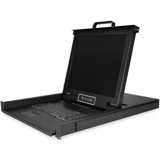 StarTech 8 Port Rackmount KVM Console with 6ft Cables, Integrated KVM Switch with 17" LCD Monitor, Fully Featured 1U LCD KVM Drawer- OSD KVM, Durable 50,000 MTBF, USB + VGA Support - 17in. LCD KVM Drawer (RKCONS1708K)