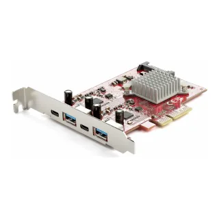 Startech 4-Port USB PCIe Card, 10Gbps USB PCI Express Expansion Card w/ 2 Controllers, 2x USB-C & 2x USB-A ports (USB 3.2/3.1 Gen 2), USB/USB-C PCI-e Card, Full Profile Brackets - USB PCIe Add-On Card (PEXUSB312A2C2V)