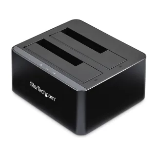 Startech Dual-Bay USB 3.0 to SATA Hard Drive Docking Station, USB Hard Drive Dock, External 2.53.5 SATA IIIIII, SSDHDD Docking Station, Hot-Swap Hard Drive Bays - Top-Loading - HDD docking station - bays: 2 - 2.5", 3.5" - SATA 6Gb/s - USB 3.0 - black - for P/N: SVA12M5NA