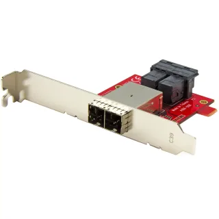 StarTech Mini-SAS Adapter - Dual SFF-8643 to SFF-8644 - with Full and Low-Profile Brackets - 12Gbps - SAS internal to external panel - SAS 12Gbit/s - 4 x Mini SAS HD (SFF-8643) (F) to 36 pin 4x Mini SAS HD (SFF-8644) (F)