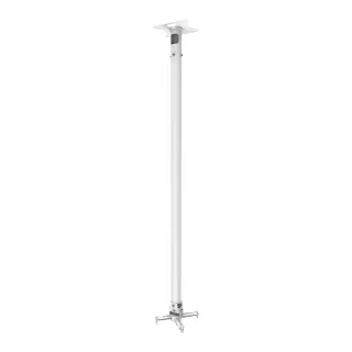 Universal projector ceiling mount - 1100 mm pole cut to length onsite - fits most projectors - obstruction free cable management - includes drilling jig, retrofitting ceiling trim disc, sloping ceiling yoke - white