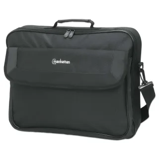 Manhattan 439992 Cambridge Laptop Bag 17.3"- Black Clamshell