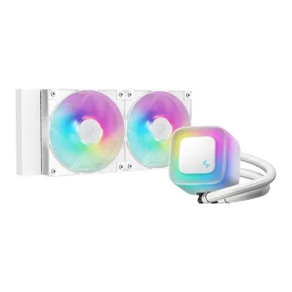 DeepCool LE240 V2 White 240mm Liquid CPU Cooler, Dual 120mm ARGB Fans, Anti-Leak Tech, Quiet Pump, High Performance for Intel & AMD Sockets