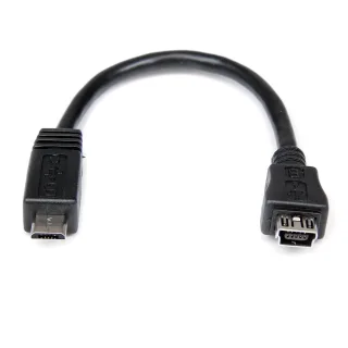 StarTech 6in Micro USB to Mini USB Adapter Cable M/F - Micro USB male to Mini USB female - Micro USB to Mini USB Adapter (UUSBMUSBMF6)