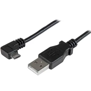 StarTech 2m 6 ft Micro-USB Charge-and-Sync Cable - Right-Angle Micro-USB - M/M - USB to Micro USB Charging Cable - 24 AWG (USBAUB2MRA)