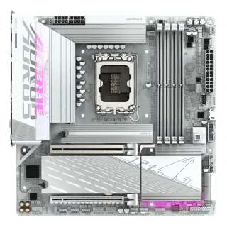 Gigabyte B860M AORUS ELITE WIFI6E ICE Intel 1851 Socket Motherboard, Micro-ATX, 4x DDR5 Slots, 3x M.2 Sockets, Fitted I/O Shield, 2.5GbE LAN, Wi-Fi 6E, 1x DisplayPort / 1x HDMI Port / 1x USB-C (USB4)