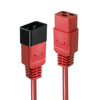Lindy 30124 2M Extension Cable Iec C19 to Iec C20 Red