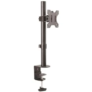 Startech Single Monitor Desk Mount, Single Screen Heavy Duty Pole Mount for up to 8kg VESA Compatible Displays, Ergonomic Height Adjustable Monitor Arm Mount, Desk Clamp/Grommet - Small Footprint Design (ARMPIVOTV2) - Mounting kit (desk clamp mount, pole clamp, pole, grommet plate, washers, cable management clip) - for Monitor - plastic, steel - black - screen size: 13"-32" - C-clamp, grommet, desk-mountable