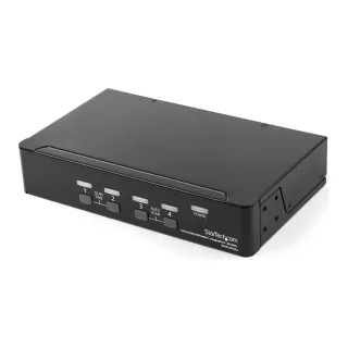 Startech 4 Port DisplayPort KVM Switch, 4K 60Hz, Single Display, Dual Port UHD DP 1.2 USB KVM Switch with Integrated USB 2.0 Hub and Audio, Dell, HP, Apple, Lenovo, TAA Compliant - Keyboard/Video/Mouse Switch (SV431DPUA2)