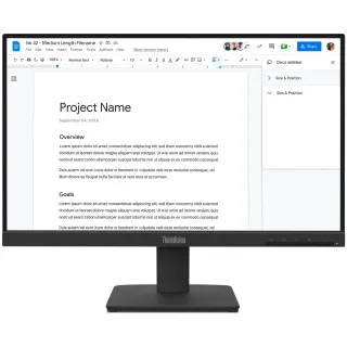 Lenovo ThinkVision S22-4e - LED monitor - 22" (21.5" viewable) - 1920 x 1080 Full HD (1080p) @ 100 Hz - IPS - 250 cd/m² - 1300:1 - 4 ms - HDMI, VGA - raven black