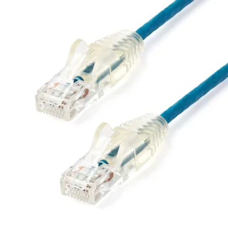 Startech 2m Slim LSZH CAT6 Ethernet Cable, 10 Gigabit Snagless RJ45 100W PoE Patch Cord, CAT 6 10GbE UTP Network Cable w/Strain Relief, Blue, ETL, Low Smoke Zero Halogen - Category 6 - 28AWG (N6PAT200CMBLS) - Patch cable - RJ-45 (M) to RJ-45 (M) - 2 m - CAT 6 - snagless - blue