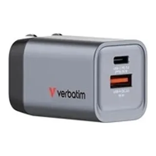Verbatim GNC-35 GaN Charger 35W with 1 x USB-C PD 35W / 1 x USB-A QC 3.0 (EU/UK/US)