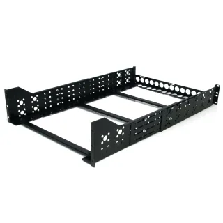 Startech 3U Universal Server Rack Rails - TAA Compliant Fixed Mounting Rails - 19" Adjustable Depth Rack Mount Rails (UNIRAILS3U) - Rack rail - black - 3U - 19" - for P/N: RK1233BKM, RK2433BKM, RK2537BKM, RK3236BKF, RK4236BKB, RK4242BK24, RK4242BK30