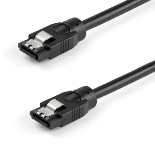 StarTech 0.3 m Round SATA Cable - Latching Connectors - 6Gbs SATA Cable - SATA cable - Serial ATA 150/300/600 - SATA (R) latched to SATA (R) latched - 30 cm - round - black