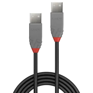 Lindy 36693 2m USB-A (M) 2.0 Anthra Line 480Mbps Cable - Black