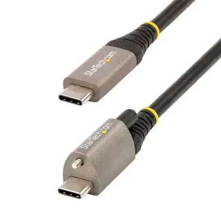 StarTech 20in 50cm Top Screw Locking USB C Cable 10Gbps, USB 3.1/3.2 Gen 2 Type-C Cable, 100W (5A) Power Delivery Charging, DP Alt Mode, Single Screw Lock, USB-C to C Cord - Thunderbolt 3 Compatible (USB31CCTLKV50CM)