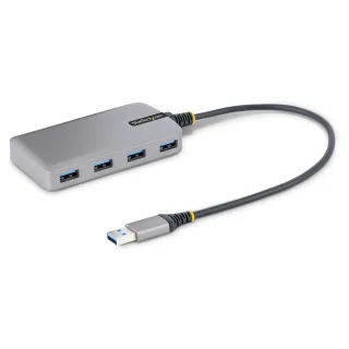 Startech 4-Port USB Hub, USB 3.0 5Gbps, Bus Powered, USB-A to 4x USB-A Hub with Optional Auxiliary Power Input, Portable Desktop/Laptop USB Hub with 1ft (30cm) Attached Cable - USB Expansion Hub (5G4AB-USB-A-HUB) - Hub - 4 x USB 3.2 Gen 1 + 1 x micro-USB - desktop