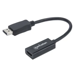 Manhattan 151634 Displayport to HDMI Cable 20CM- 1080P/60HZ Male/Female Black Bag