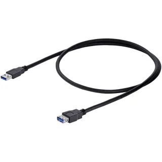 StarTech 1m Black SuperSpeed USB 3.0 Extension Cable A to A - Male to Female USB 3 Extension Cable Cord 1 m (USB3SEXT1MBK) - USB extension cable - USB Type A (M) to USB Type A (F) - USB 3.0 - 1 m - black - for P/N: BNDDKT30CAHV, SV211DPUA4K, SV211HDUA4K, USB2001EXT2NA, USB2002EXT2NA, USB2004EXT2NA