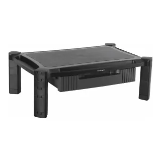 Startech Adjustable Monitor Riser - Large - Drawer - Monitors up to 32"- Adjustable Height - Desk Monitor Stand (MONSTADJDL) - Stand (stand surface, 8 small risers, 4 large risers) - for Monitor - plastic - black - screen size: 13"-32