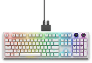 Alienware Tri-Mode AW920K - Keyboard - AlienFX per-key RGB / 16.8 million colours - wireless - 2.4 GHz, Bluetooth 5.1, USB - QWERTY - US English - key switch: CHERRY MX Red - lunar light