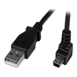 StarTech 1m Mini USB Cable Cord - A to Up Angle Mini B - Up Angled Mini USB Cable - 1x USB A (M), 1x USB Mini B (M) - Black (USBAMB1MU) - USB cable - USB (M) to mini-USB Type B (M) - 1 m - 90° connector - black
